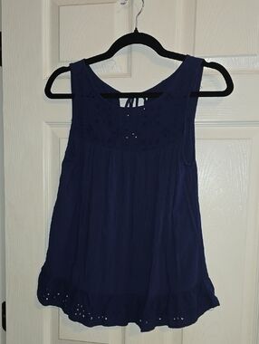 Maurices Navy Eyelet Tank Top